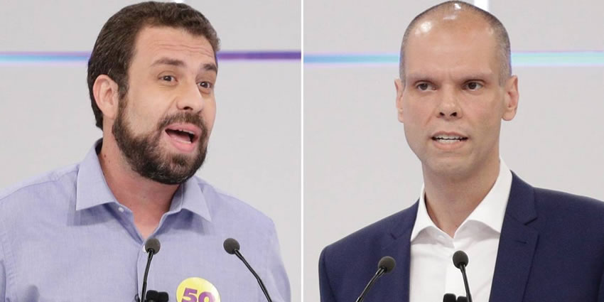 Bruno Covas tem 48% e Guilherme Boulos 35%